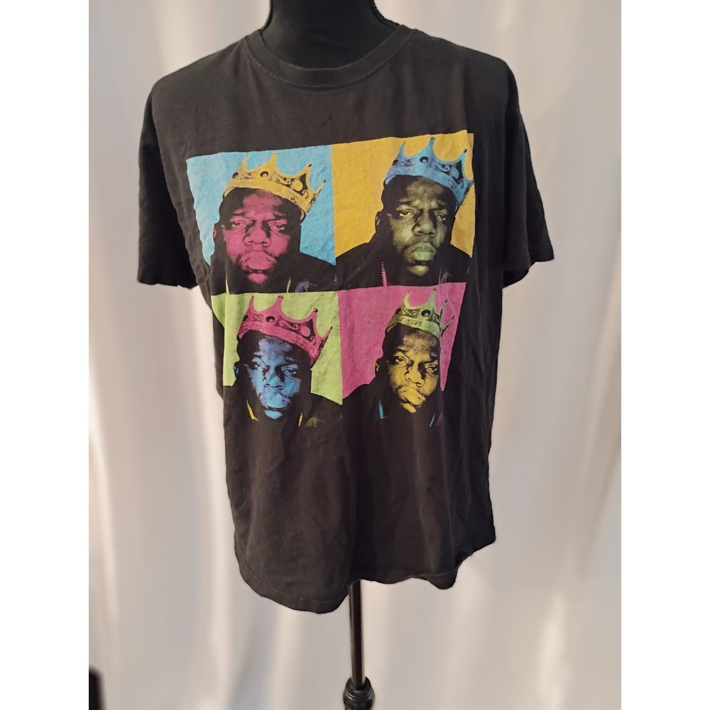 Notorious BIG Biggie Smalls Crown Pop Art Graphic T-Shirt Black XL‎ Hip Hop Tee